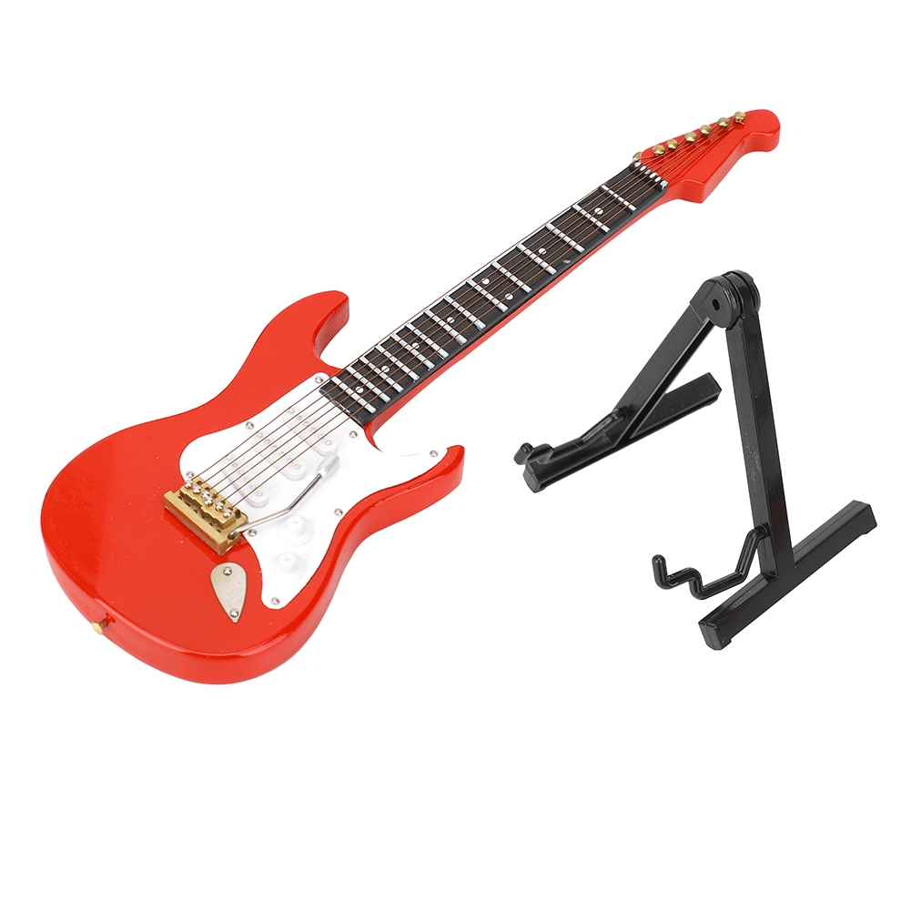 Musical Instruments - ミニチュア赤いエレキギターモデル楽器工芸品装飾品ギフト