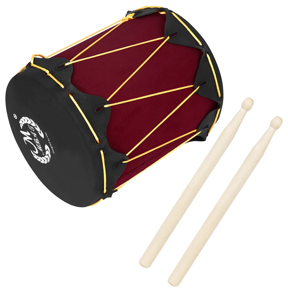 Musical Instrument Indian - インドドラム ダブルラバースキンタンバリン マレット付き 子供用楽器 子供のおもちゃ 打楽器