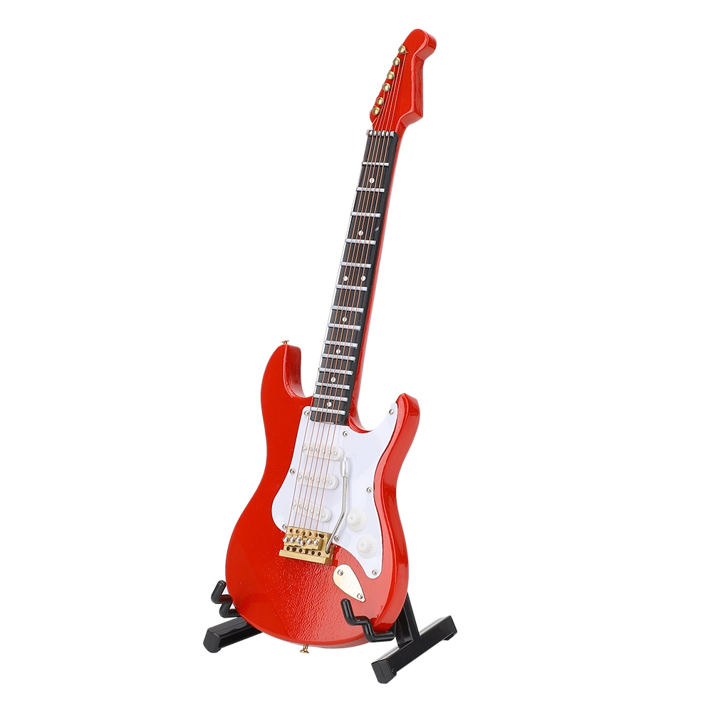 ミニチュア赤いエレキギターモデル楽器工芸品装飾品ギフト - Musical Instruments のレビューと価格