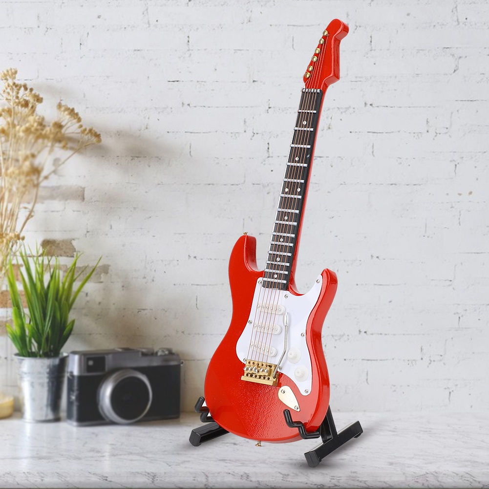 ミニチュア赤いエレキギターモデル楽器工芸品装飾品ギフト - Musical Instruments のレビューと価格