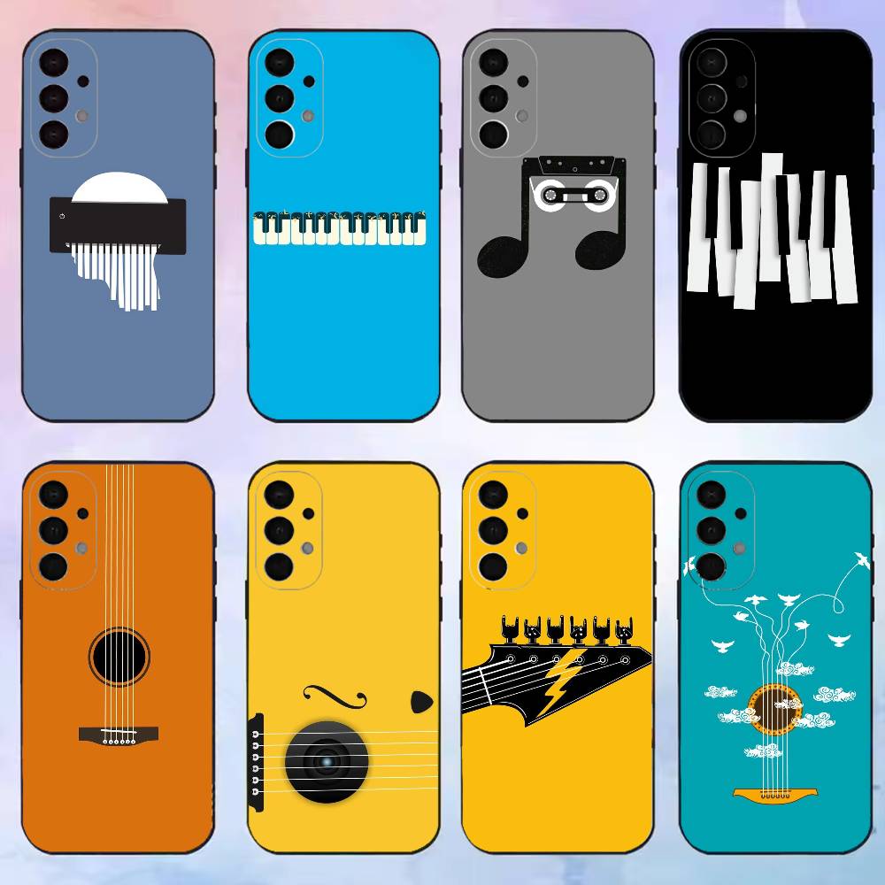 ミニマルなフラット楽器デザインのスマホケース Samsung - Musical Instrument Quotes のレビューと価格