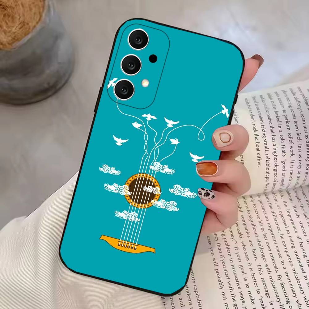 ミニマルなフラット楽器デザインのスマホケース Samsung - Musical Instrument Quotes のレビューと価格