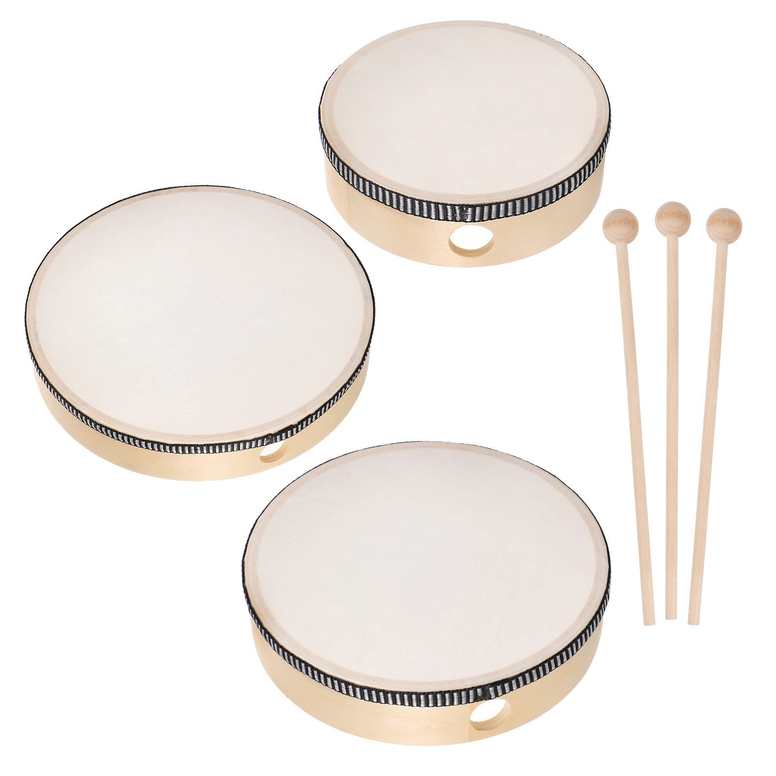 6個入り幼児用ハンドドラムセット 6インチ、8インチ、10イ - Musical Instrument For Toddlers のレビューと価格