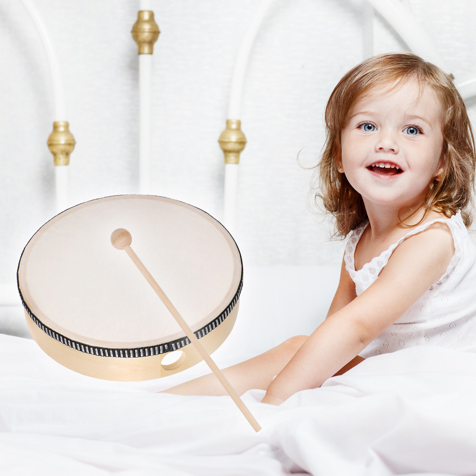 6個入り幼児用ハンドドラムセット 6インチ、8インチ、10イ - Musical Instrument For Toddlers のレビューと価格
