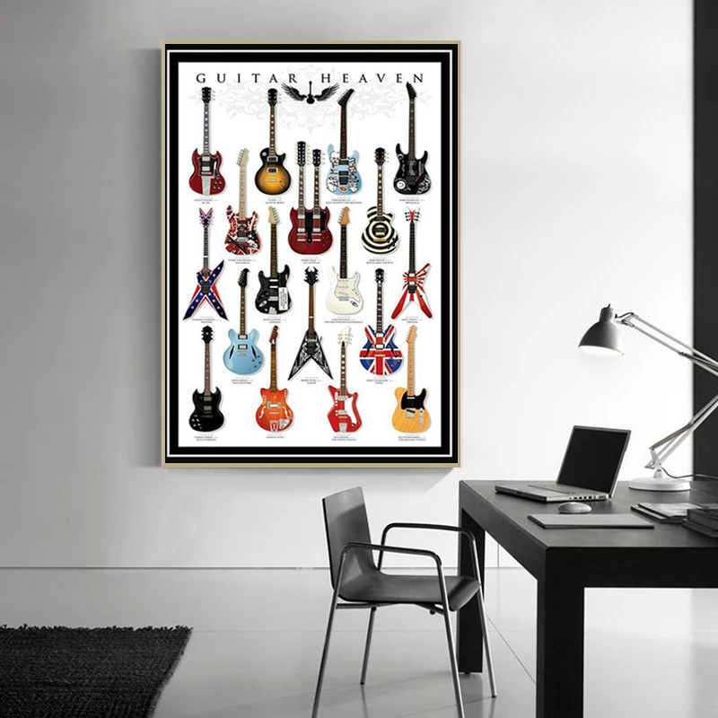 表記ギター楽器,印刷されたポスター,アート画像,リビングルー - Musical Instrument Quotes のレビューと価格
