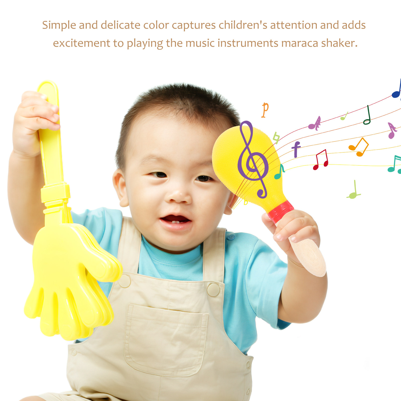 1 ペア木製マラカスシェイカー子供用打楽器幼児子供用安全バリ - Musical Instrument For Toddlers のレビューと価格