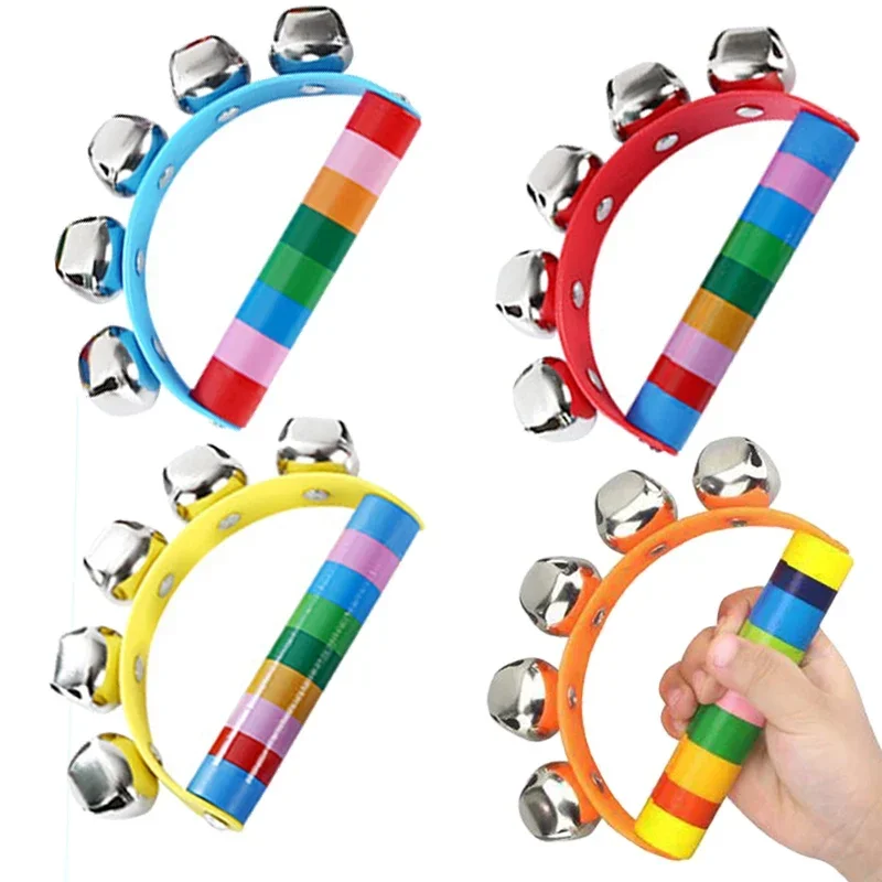 1/2 個カラフルなレインボーハンドヘルドベル半円形パーカッ - Musical Instrument For Toddlers のレビューと価格