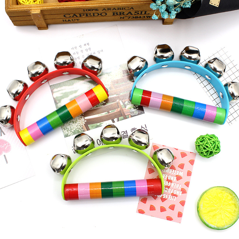 1/2 個カラフルなレインボーハンドヘルドベル半円形パーカッ - Musical Instrument For Toddlers のレビューと価格
