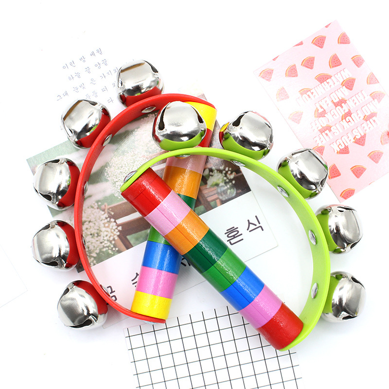 1/2 個カラフルなレインボーハンドヘルドベル半円形パーカッ - Musical Instrument For Toddlers のレビューと価格