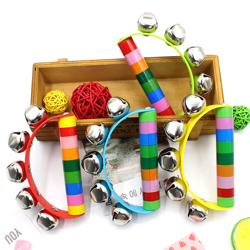 1/2 個カラフルなレインボーハンドヘルドベル半円形パーカッ - Musical Instrument For Toddlers のレビューと価格