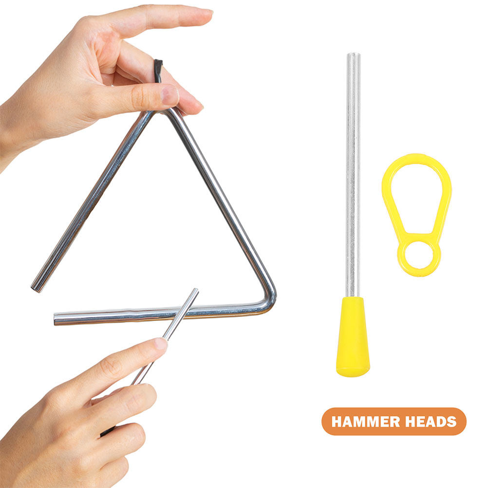2 個の三角形鉄製パーカッションスティック安定性ハンドル快適 - Musical Instrument Triangle のレビューと価格