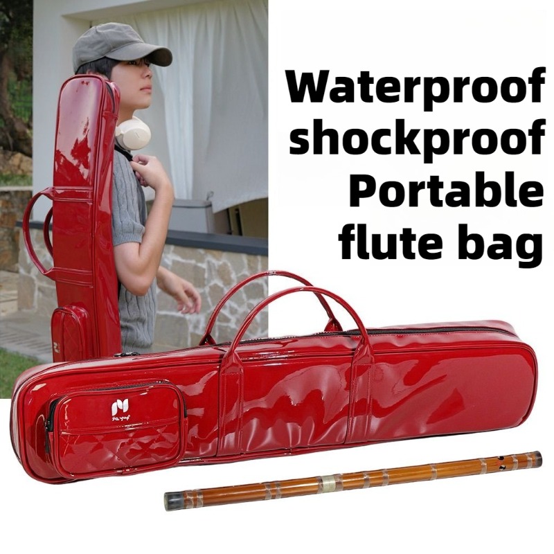 漆塗り竹製フルートバッグ 防水 耐衝撃 ポータブル ワンショ - Musical Instrument Bag のレビューと価格