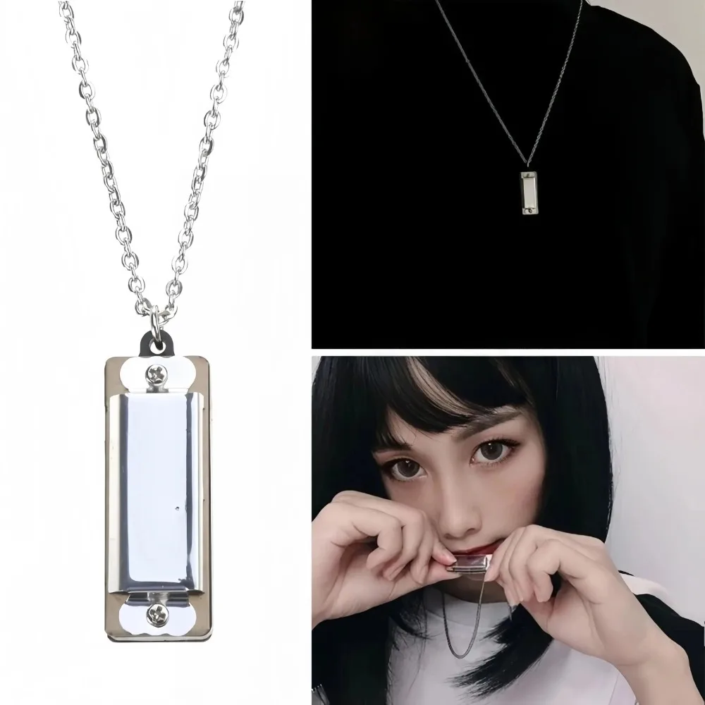 ミニハーモニカネックレス男性と女性ニッチデザインセンスペンダ - Musical Instrument That You Blow Into のレビューと価格
