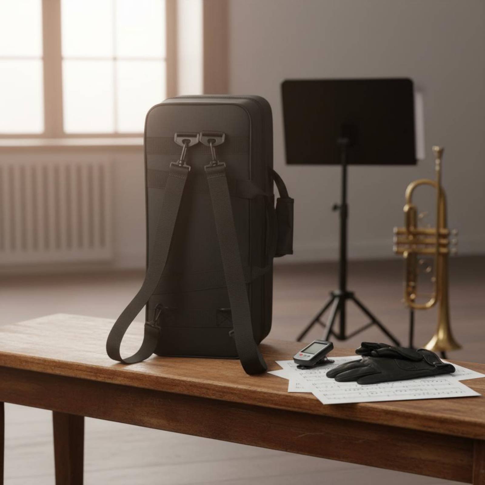 ブラックトランペットケース 厚みのあるパッド入りトランペット - Musical Instrument Bag のレビューと価格
