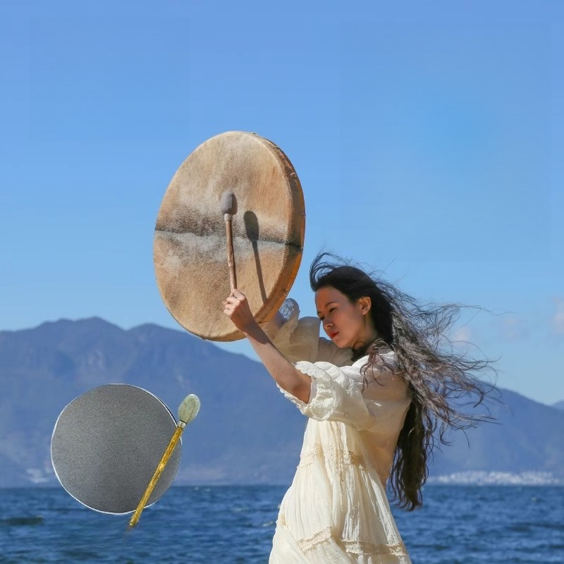 シャーマンのドラムサークルシープスキン瞑想ドラム大人インドサ - Musical Instrument Of India のレビューと価格